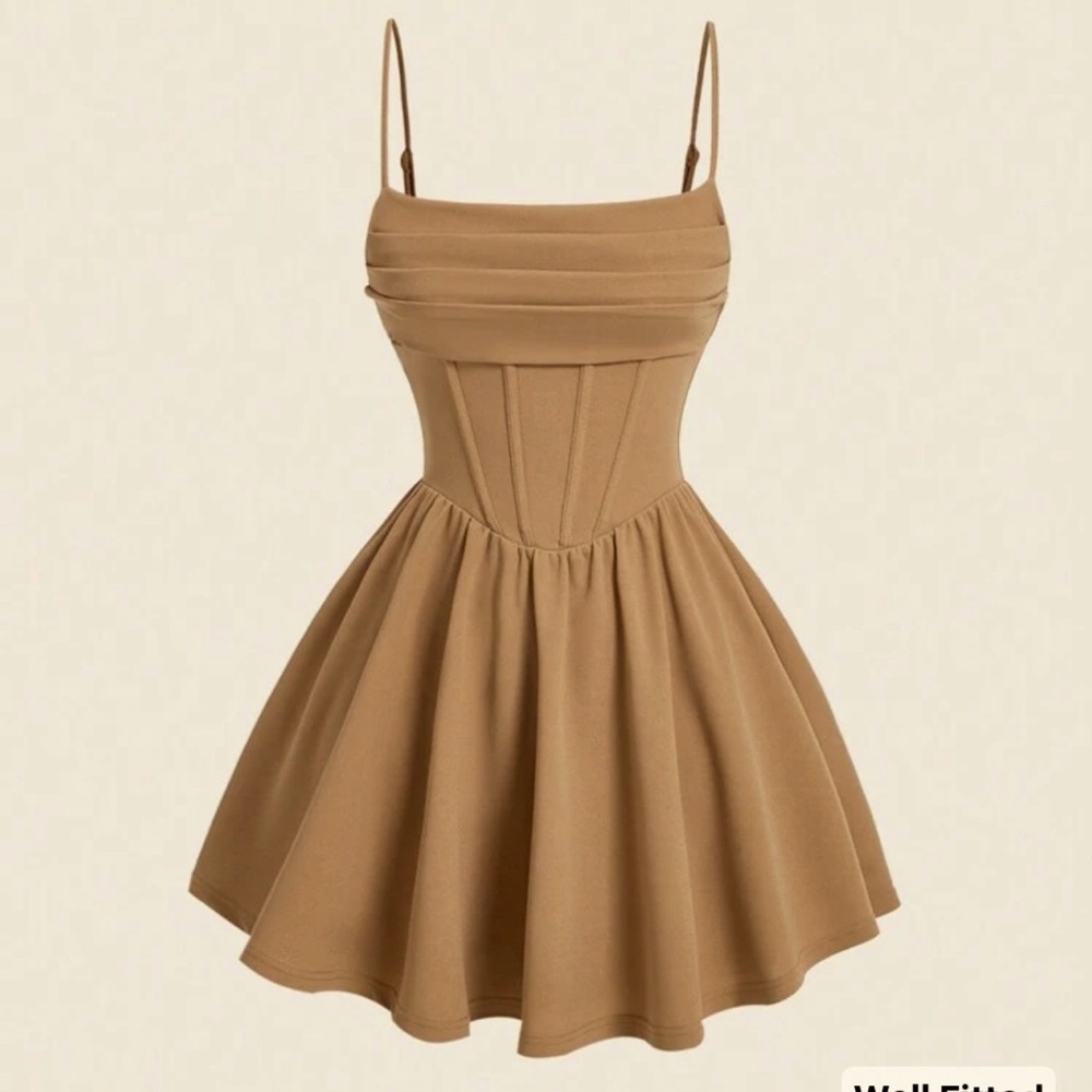 Chic Tan Mini Dress
